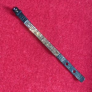 Black Swarovski Crystal leather strap bracelet. Sparkle into summer